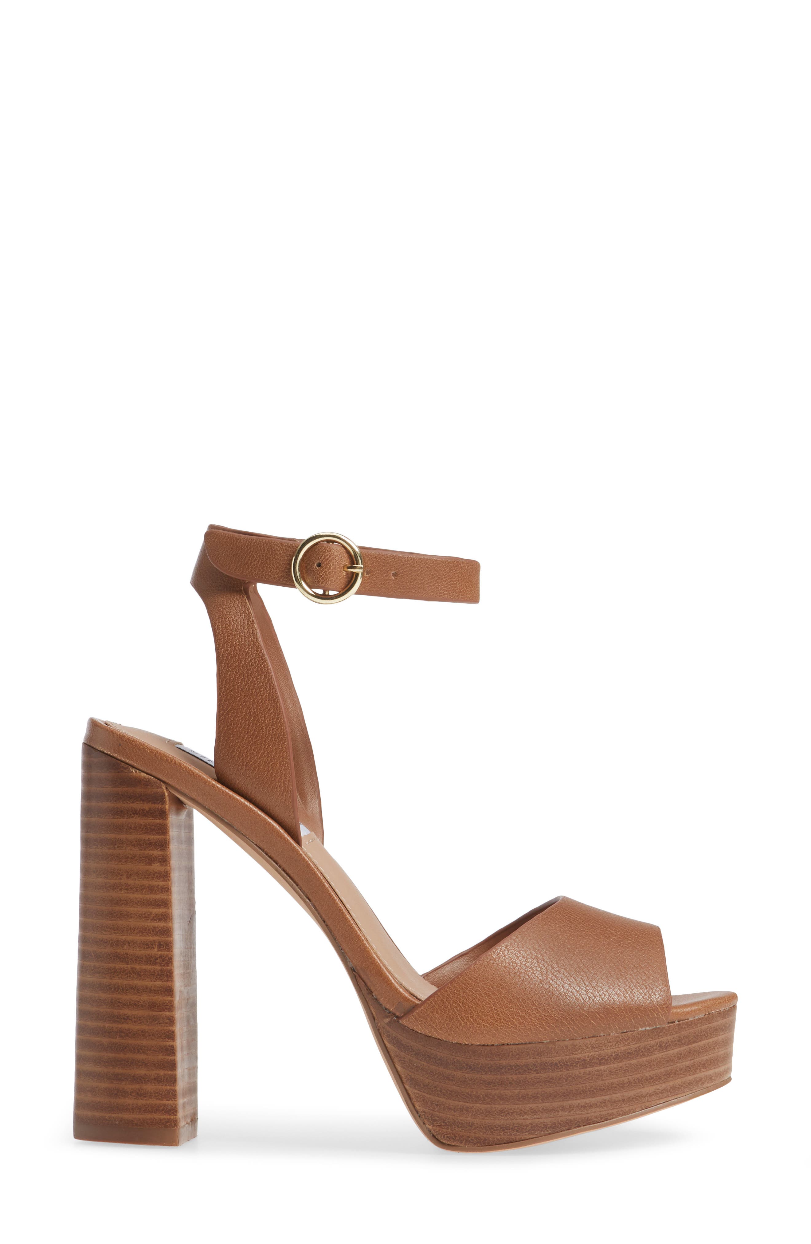 Madeline Platform Sandal, Alternate, color, COGNAC LEATHER