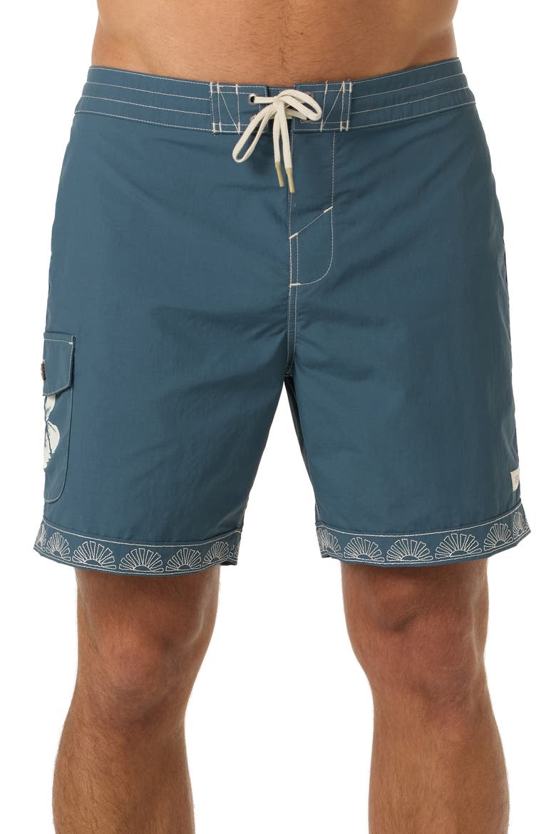 Boardwalk 18 Board Shorts, Main, color, DARK SLATE