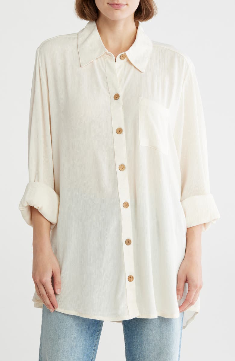 Billabong Vacation Mode Tunic, Main, color, White Cap