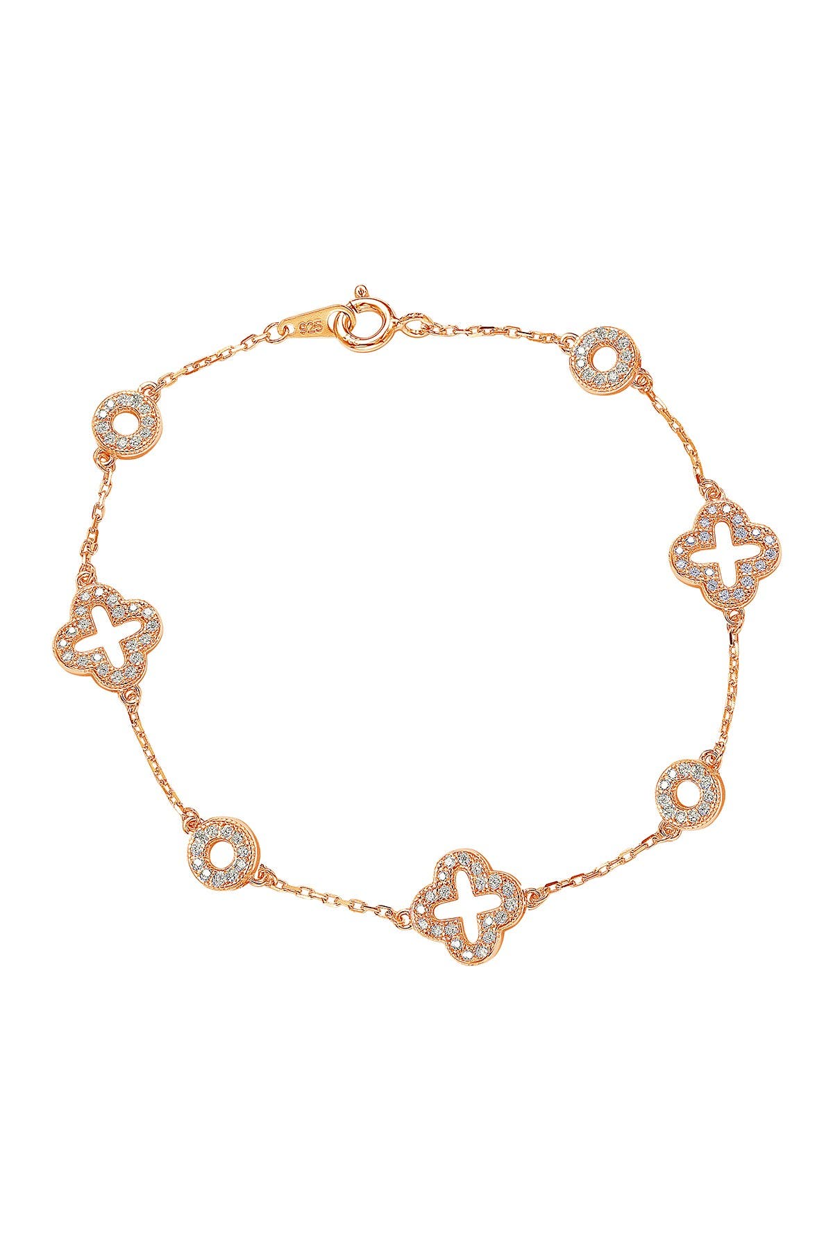 SUZY LEVIAN Sterling Silver CZ Station Bracelet