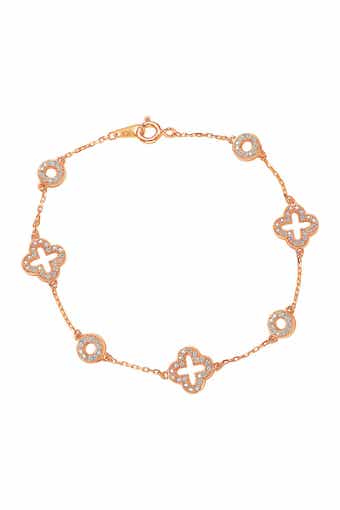 Sterling Silver CZ Station Bracelet