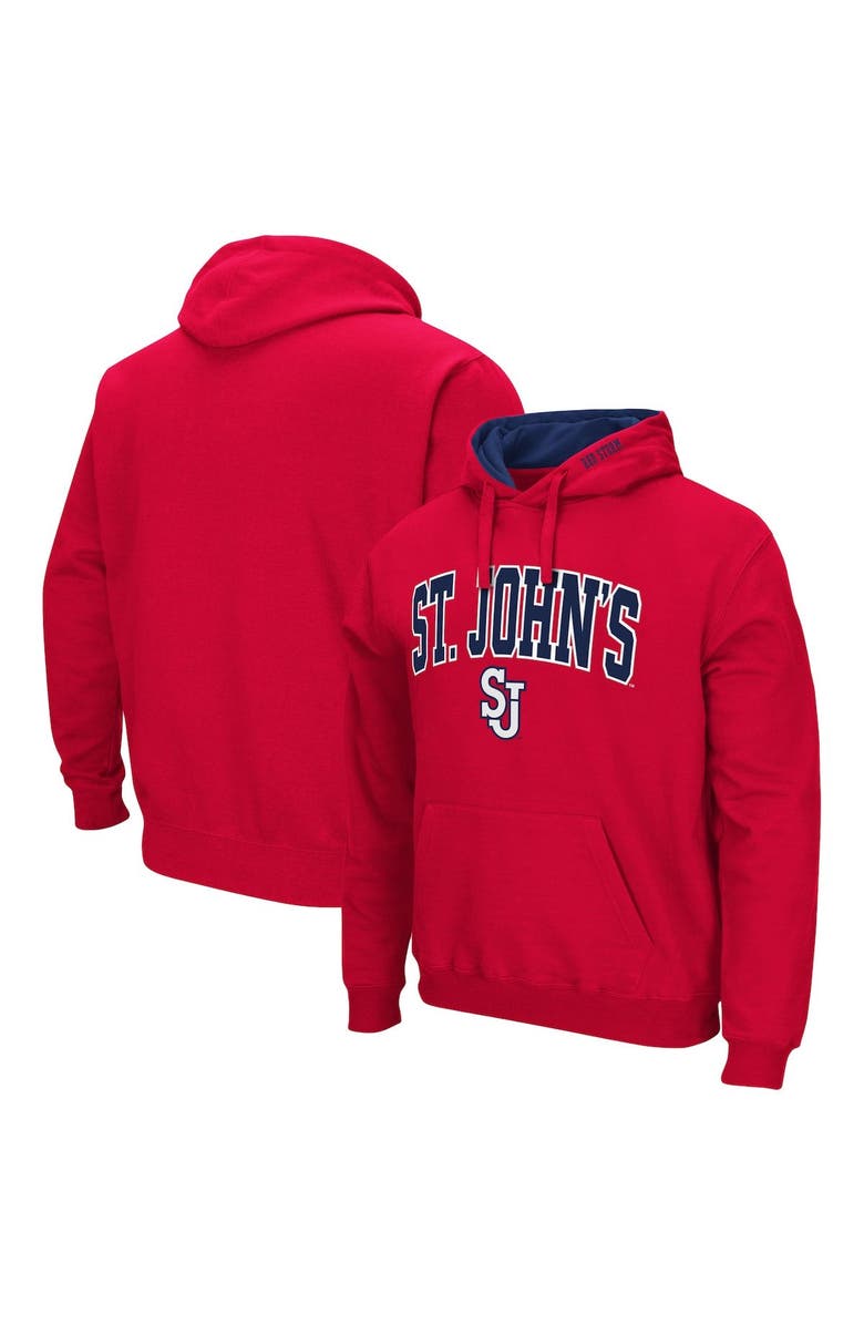 COLOSSEUM Men's Colosseum Red St. John's Red Storm Arch and Logo Pullover Hoodie, Main, color, Red