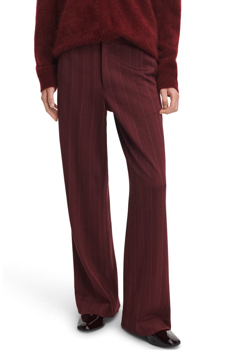 Irina Pinstripe Wide Leg Jacquard Ponte Pants, Main, color, BURGUNDY MULTI