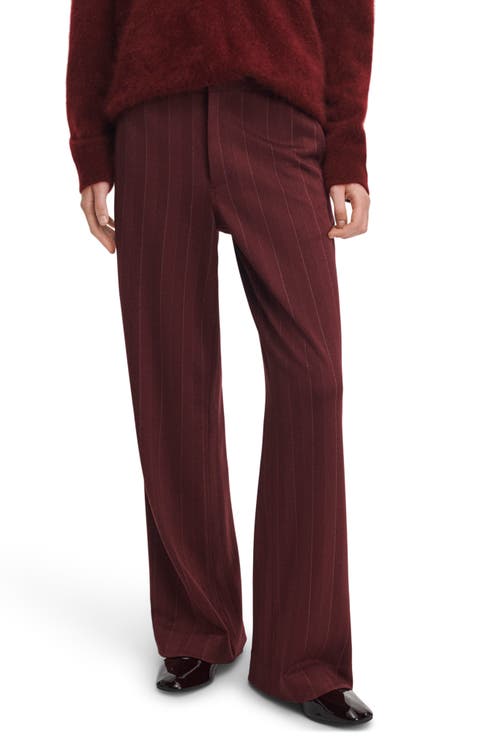 Irina Pinstripe Wide Leg Jacquard Ponte Pants
