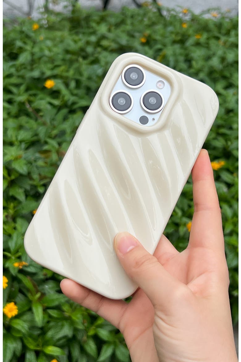 Silk Look Wavy iPhone 14 Pro Max Case, Alternate, color, CREAM