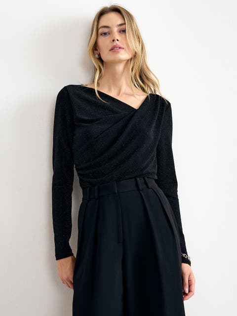 Marcy Asymmetric Shimmer Top