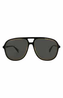 Gucci 57mm Aviator Sunglasses