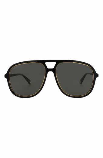 Gucci 57mm Aviator Sunglasses