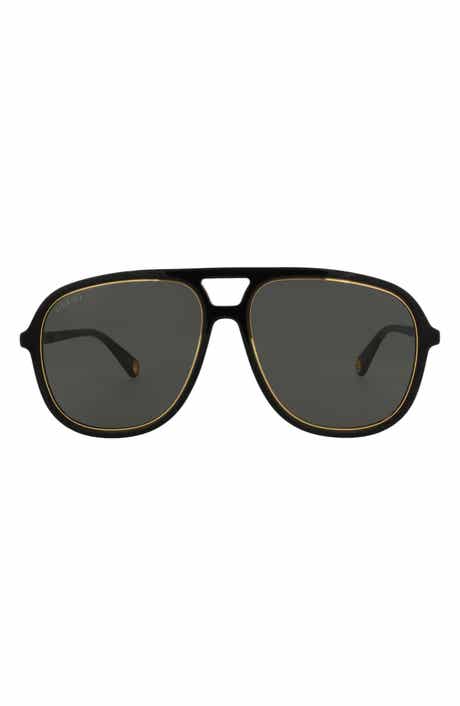 Gucci 57mm Aviator Sunglasses