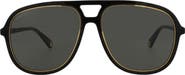 Gucci 57mm Aviator Sunglasses