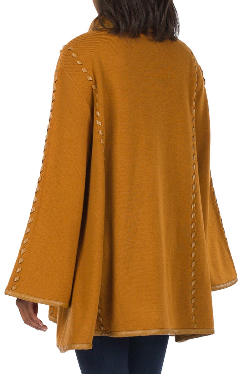 Patricia Nash Faux Leather Trim Cape, Alternate, color, Camel