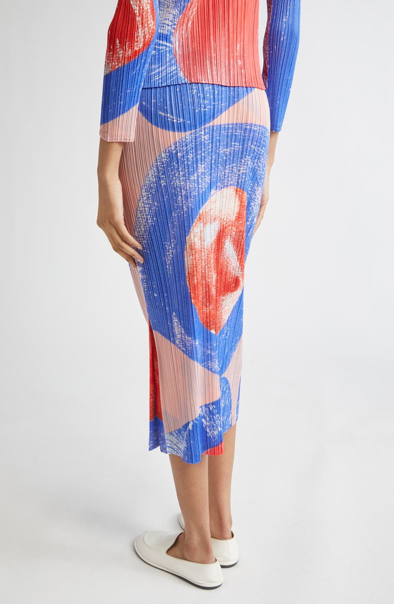 Pleats Please Issey Miyake Backlight Pleated Midi Skirt, Alternate, color, Red