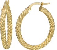 Bony Levy 14K Gold Texture Swirl Hoop Earrings