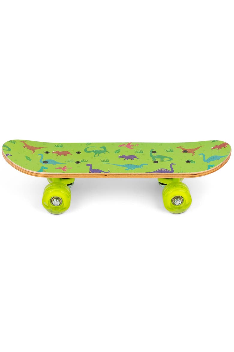17" Dinosaur Skateboard Flashing Wheels, Antislip Grip, Wooden Deck, Alternate, color, Multicolored
