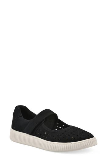 Cliffs By White Mountain Double Mary Jane Sneaker In Black Sueded Smooth