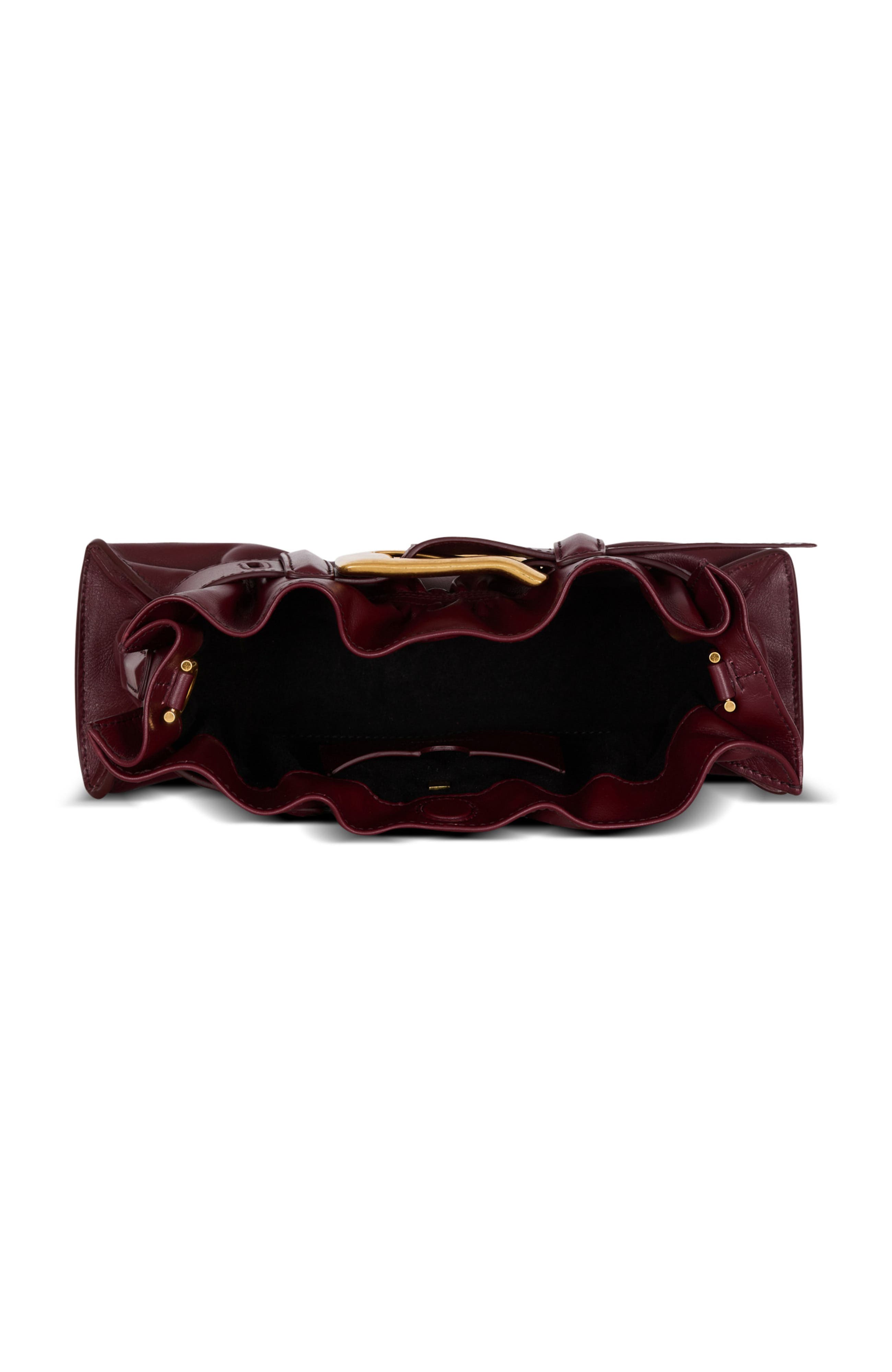 Balmain Mini Anthem Bag In Calfskin Leather, Alternate, color, Brown