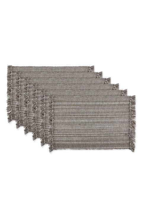 Variegated Fringe Set of 6 Placemats