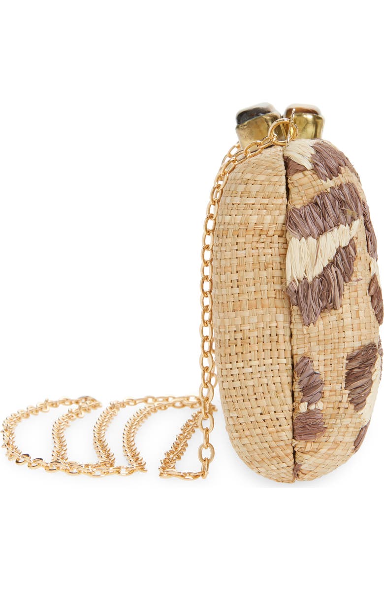 Pamela Munson Spotted Raffia Clutch, Alternate, color, Brown
