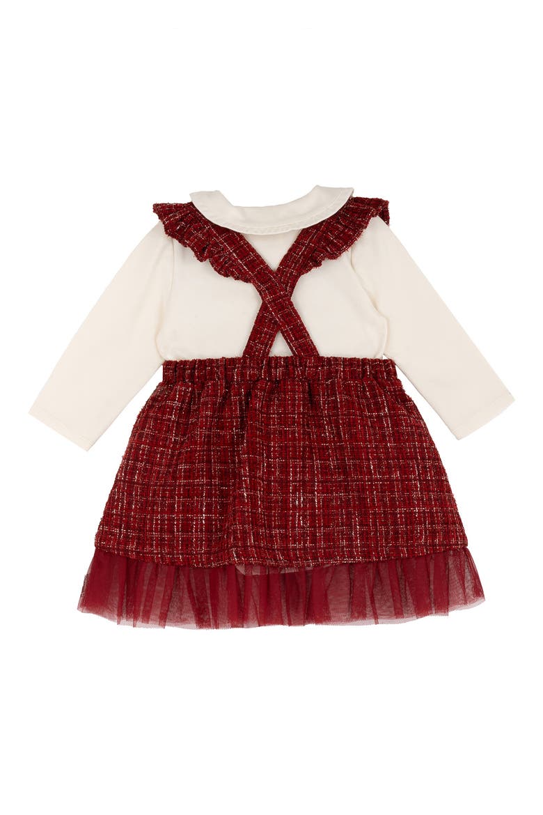 Boucle Jumper, Bodysuit, Tights & Headband Set, Alternate, color, RED
