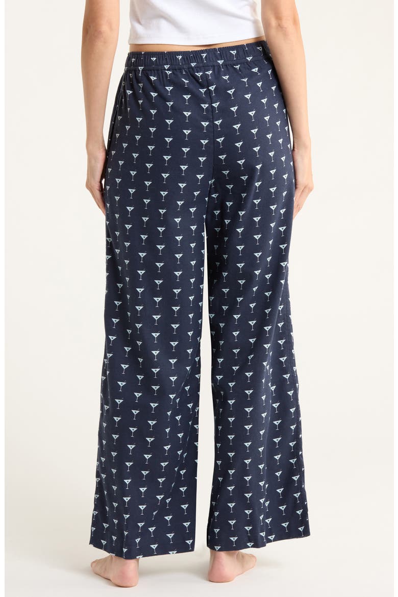 Print Flannel Boxer Pajama Pants, Alternate, color, NAVY CLASSIC MOCKTAIL