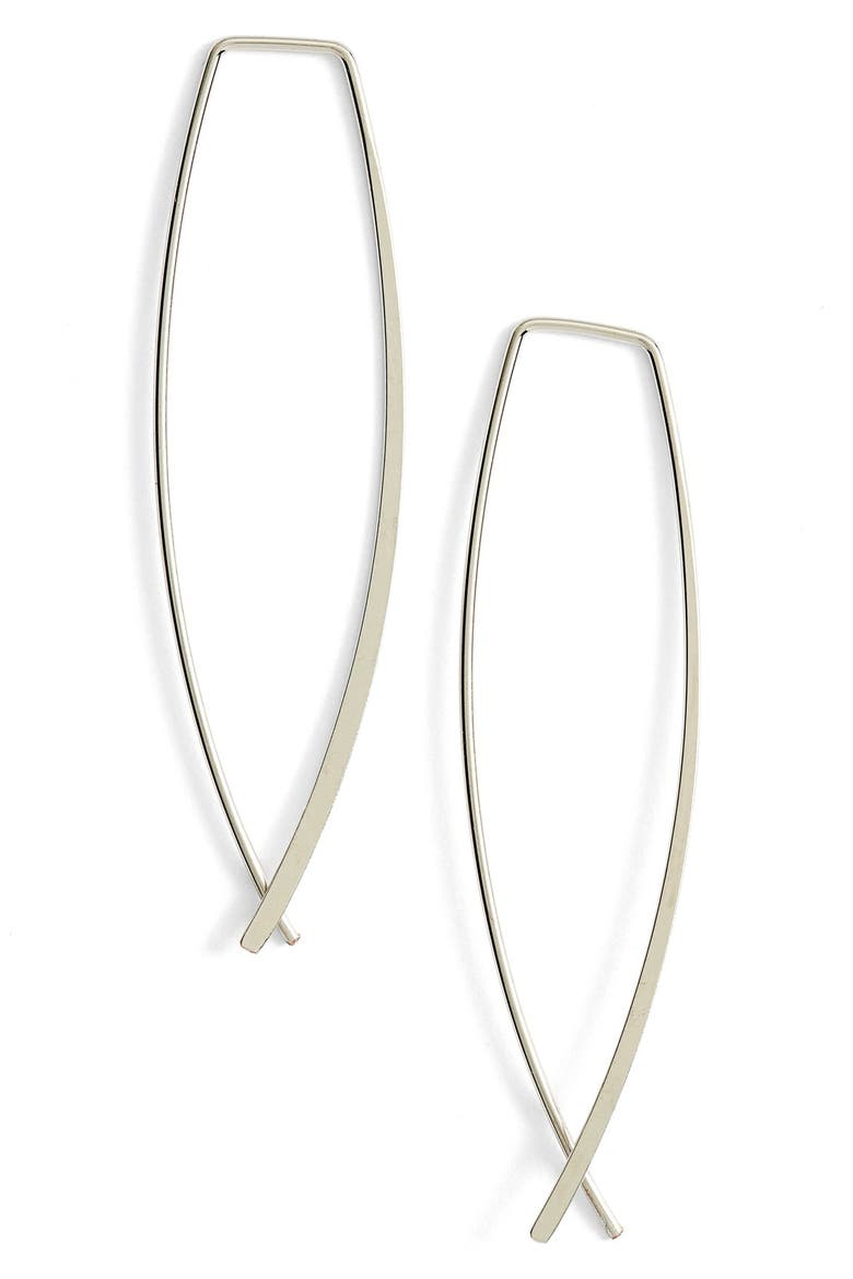 Crisscross Hoop Earrings, Main, color, SILVER