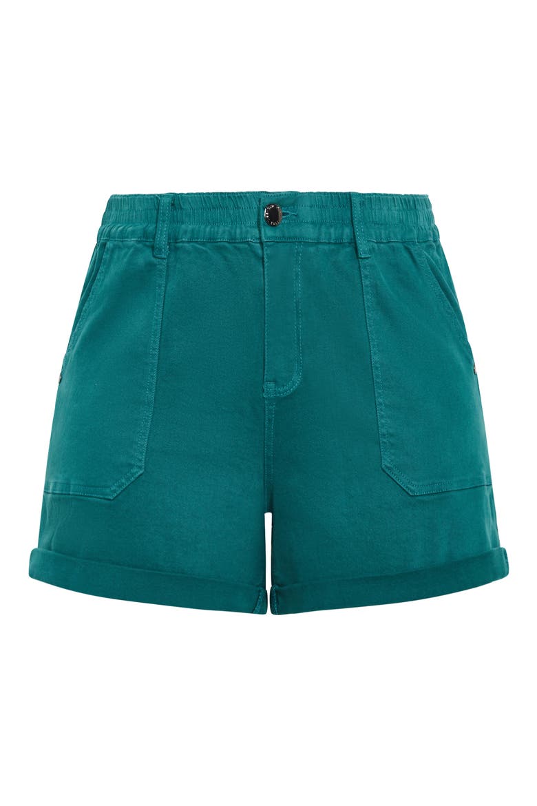 Holiday Cuff Denim Shorts, Alternate, color, HARBOUR BLUE
