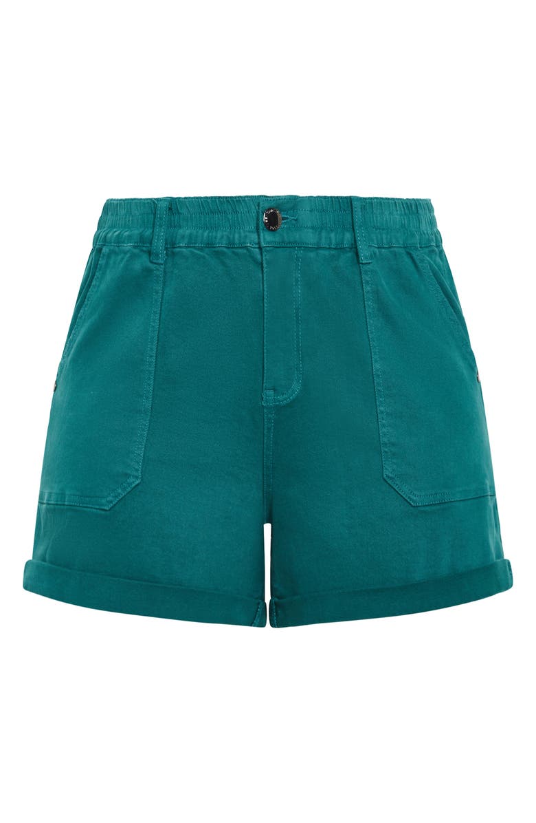 City Chic Holiday Cuff Denim Shorts, Alternate, color, Harbour Blue