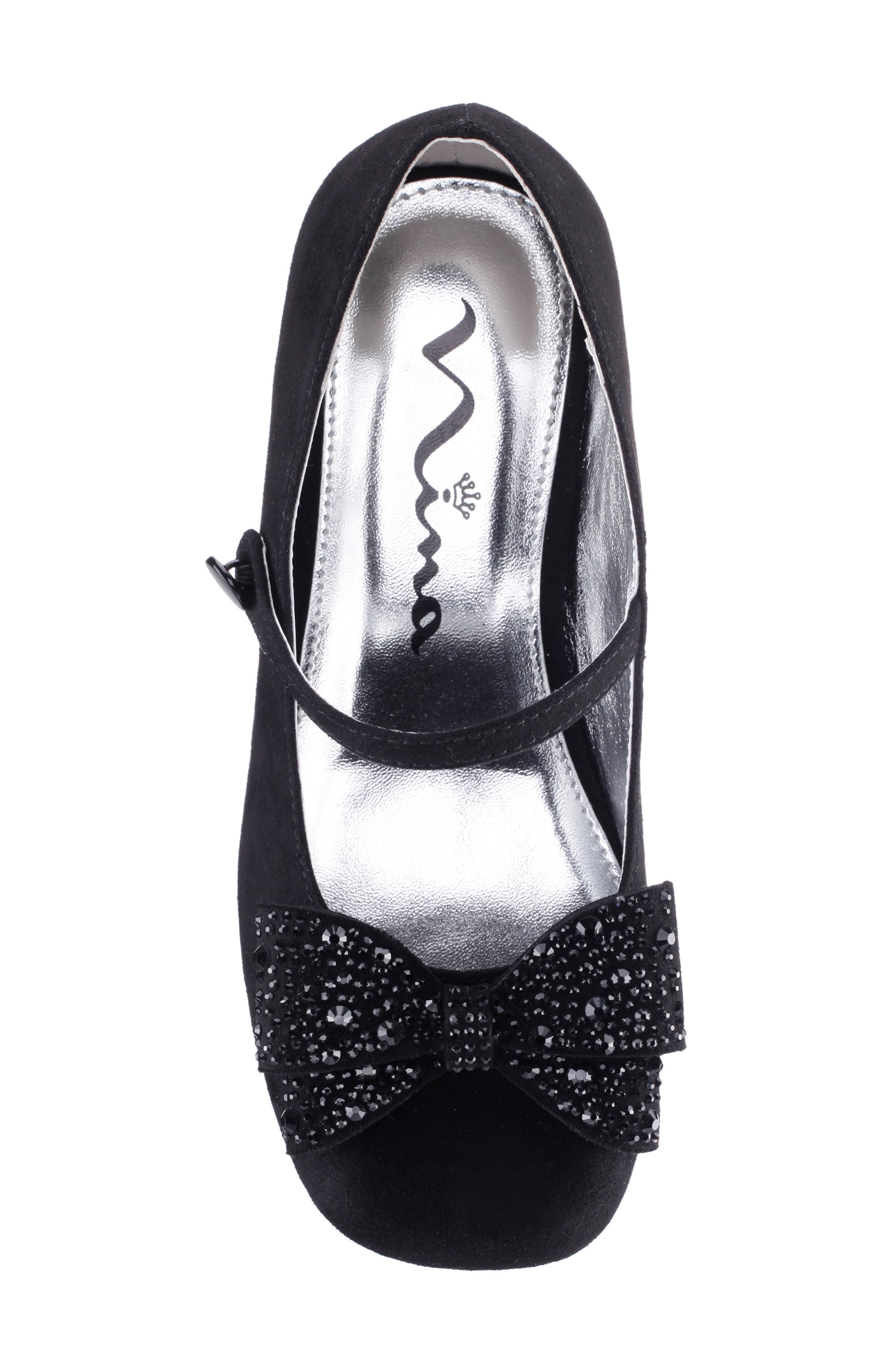 Nina Kids' Nole Mary Jane Pump, Alternate, color, Black Microsuede