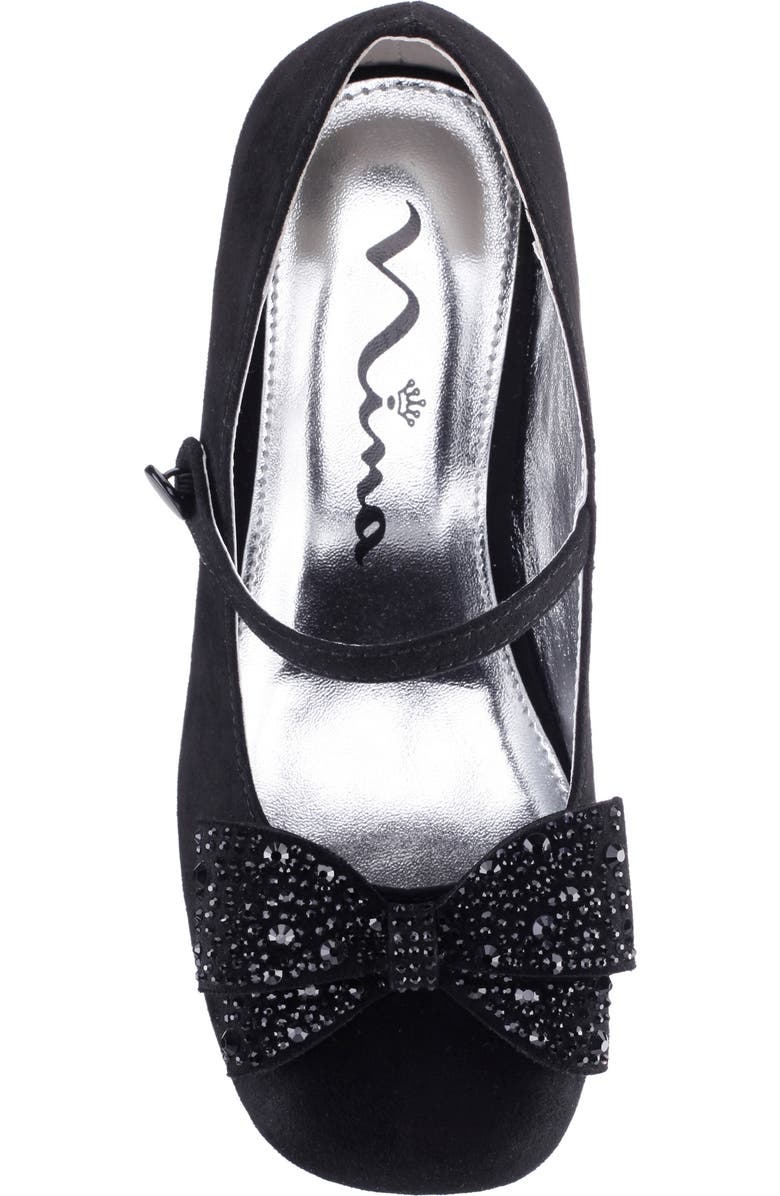 Nina Kids' Nole Mary Jane Pump, Alternate, color, Black Microsuede