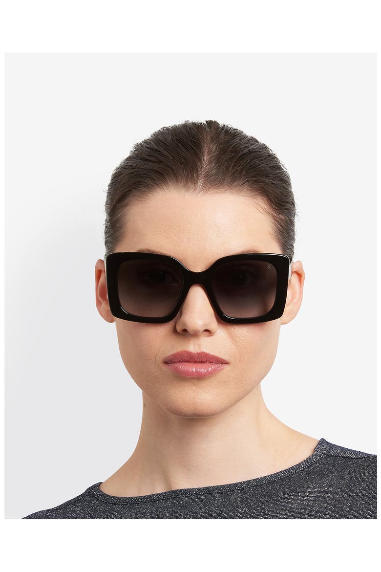 53mm Gradient Square Sunglasses, Alternate, color, BLACK