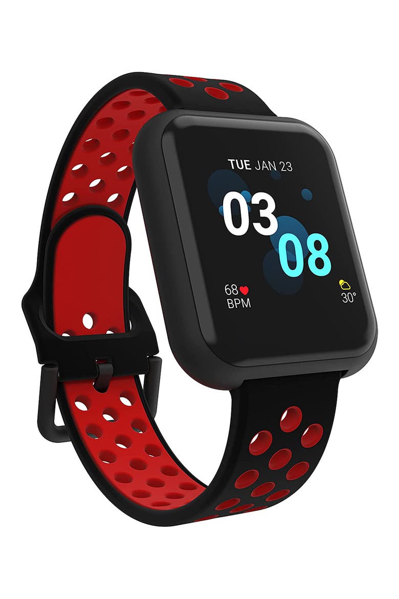 Men's iTouch Air 3 Smart Watch, 44mm, Main, color, BLACK CASE/ BLACK/ RED