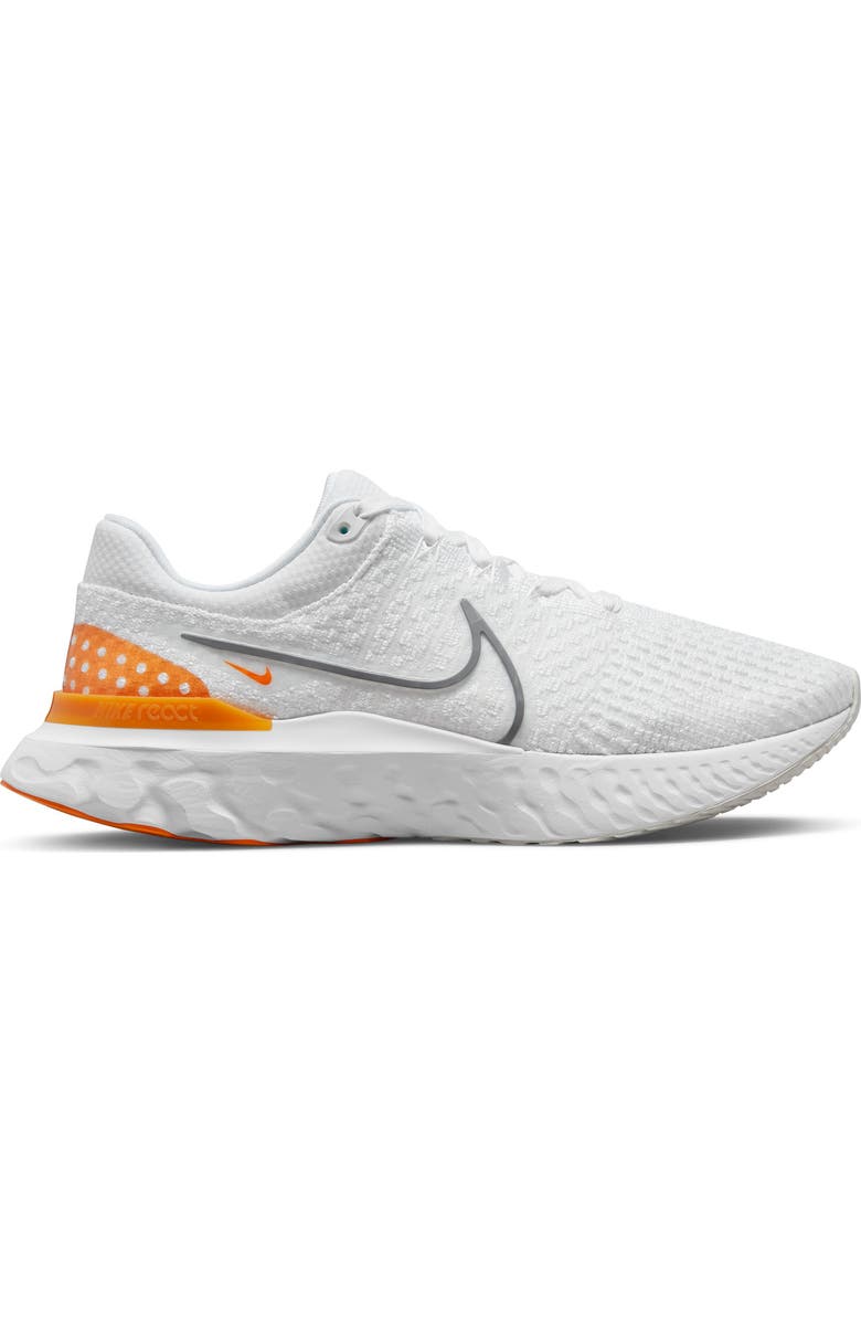 Nike React Infinity Run Flyknit 3 Running Shoe, Alternate, color, White/ Grey/ Kumquat/ Photon