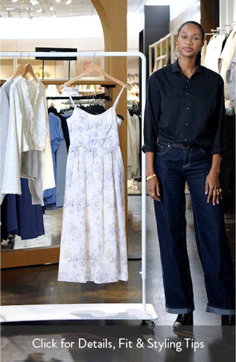 Scarlet Floral Cotton Midi Dress, sales video thumbnail