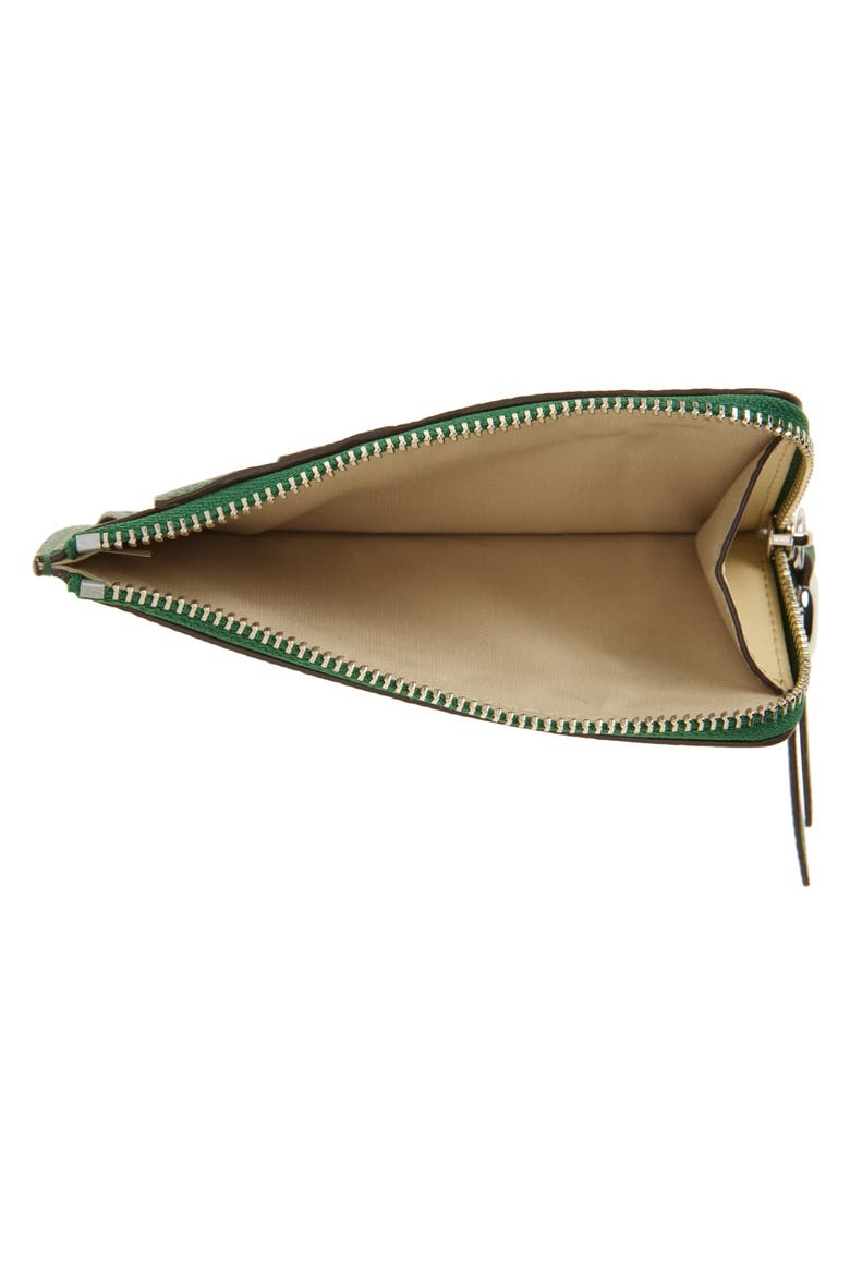 Romy Leather Zip Card Case, Alternate, color, DARK KALE