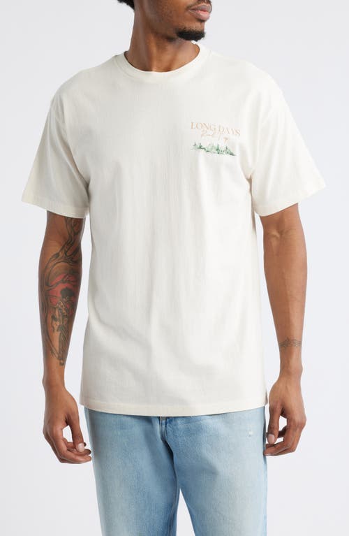 The Forecast Agency Long Days Cotton Graphic T-shirt In Washed Cream