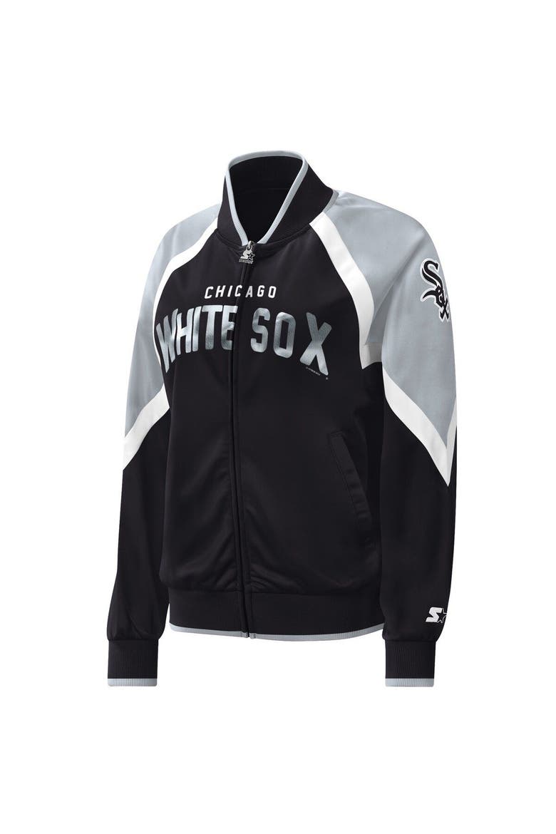 Women's Starter Black Chicago White Sox Touchdown Raglan Full-Zip Track Jacket, Alternate, color, Black