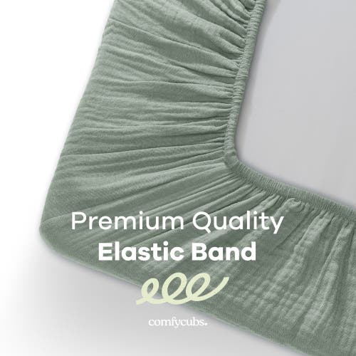 Comfy Cubs Muslin Fitted Bassinet Crib Sheet In Fern