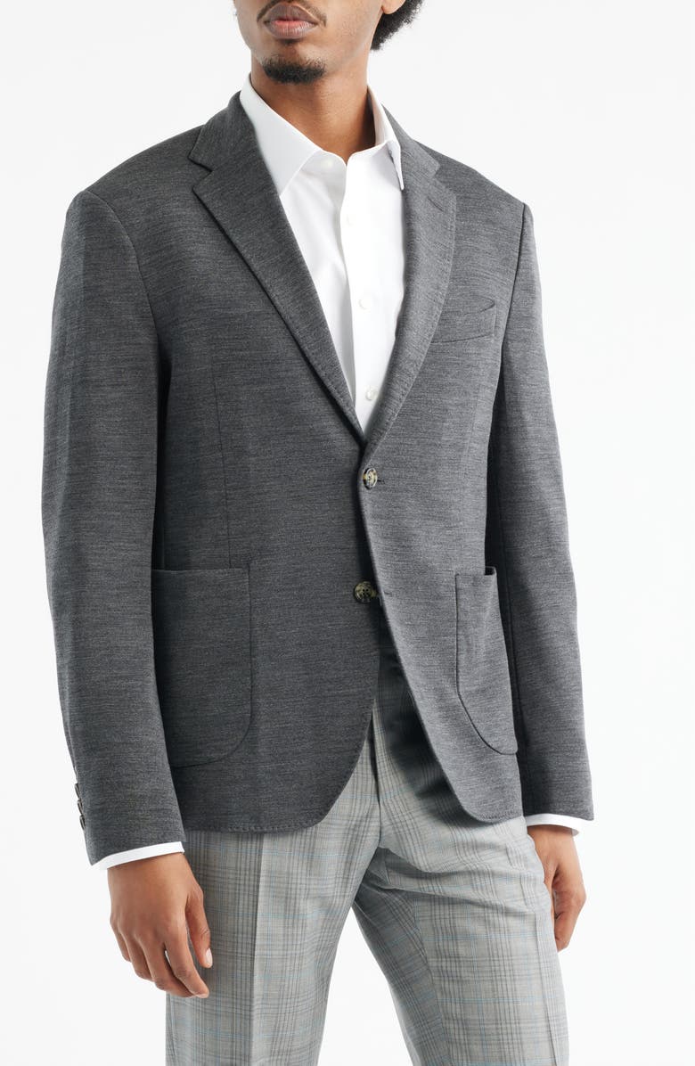 Zanella Treviso Wool & Silk Sport Coat, Alternate, color, Charcoal