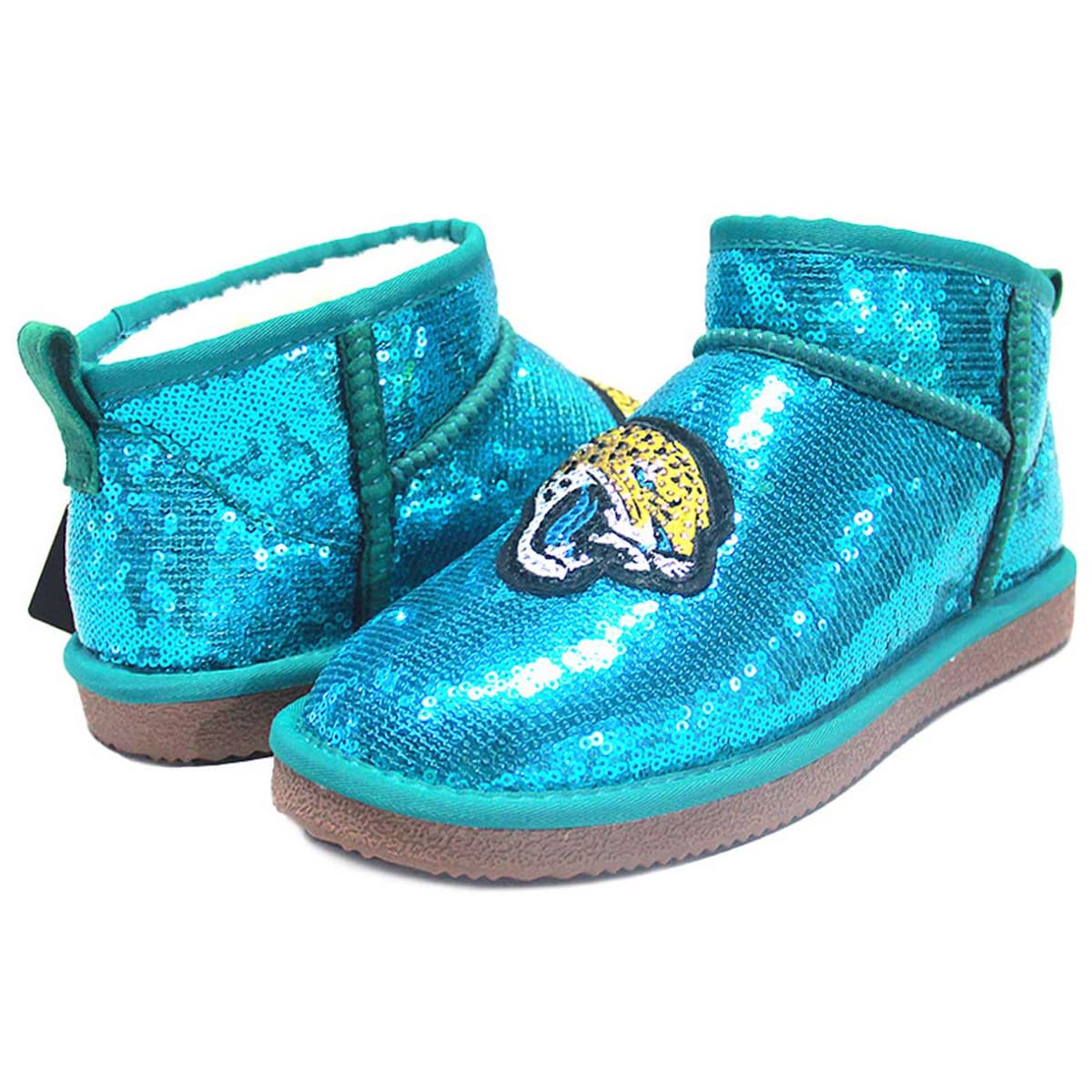 CUCE Women's Cuce  Teal Jacksonville Jaguars Sequin Ankle Boots, Main, color, 