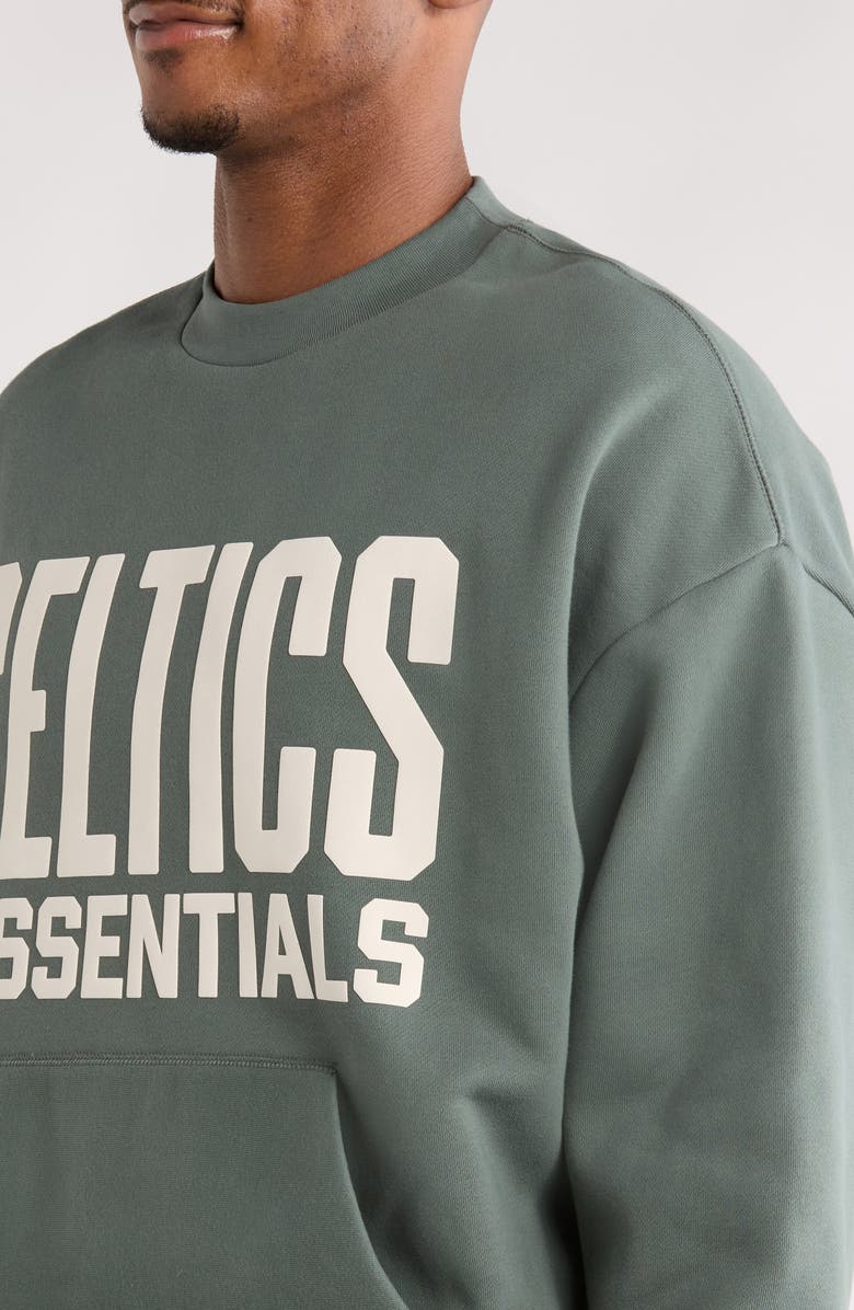 Fear of God Essentials x NBA Celtics Sports Fit Crewneck Sweatshirt, Alternate, color, Balsam Green