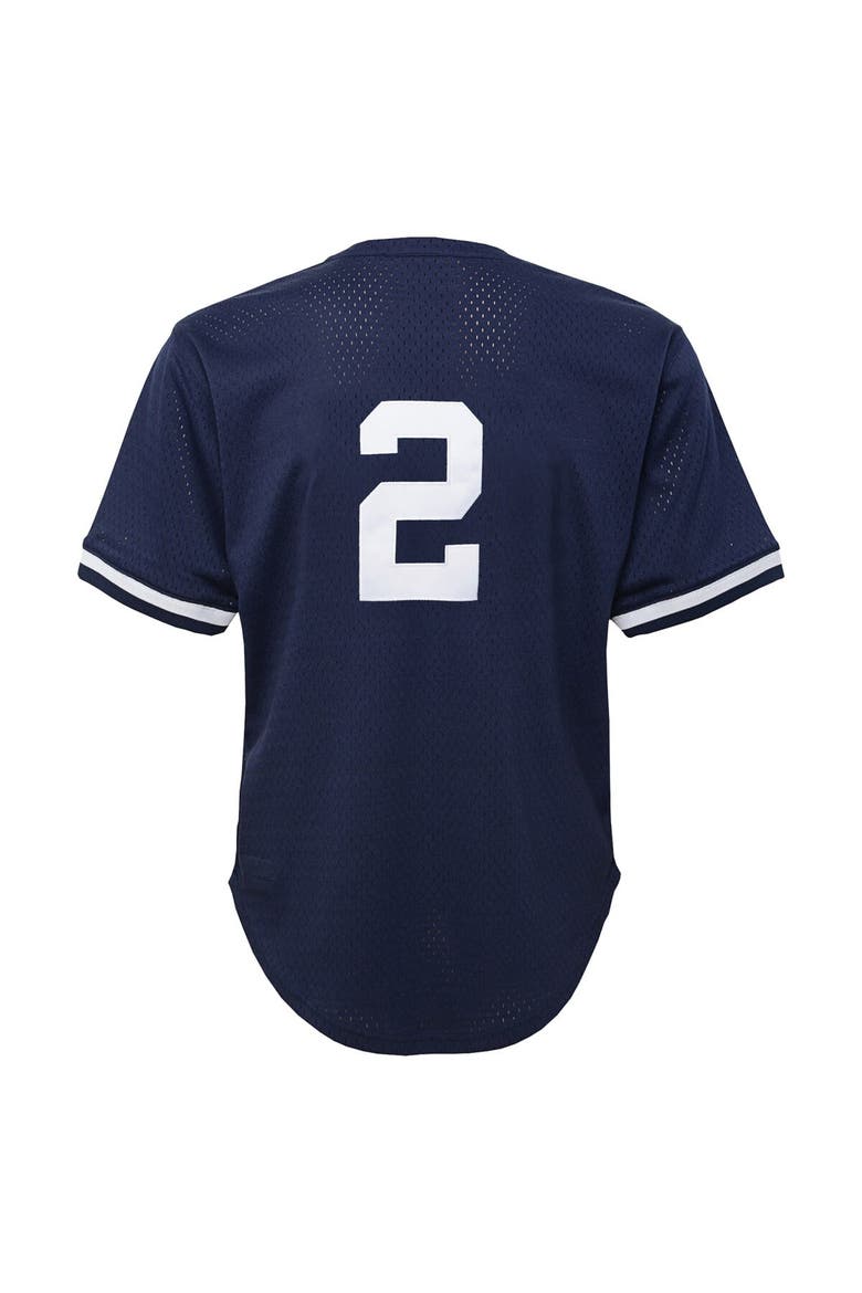 Toddler Mitchell & Ness Derek Jeter Navy New York Yankees Cooperstown Collection Mesh Batting Practice Jersey, Alternate, color, Navy
