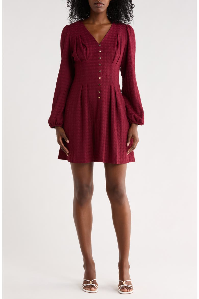 Puff Long Sleeve Dress, Main, color, JUNIPER BERRY