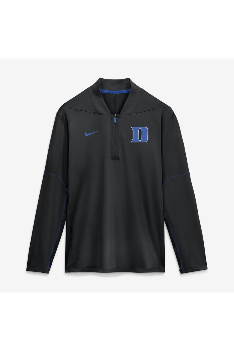 Men's Nike Black Duke Blue Devils 2026 Sideline Midweight Half-Zip Dri-FIT Pullover, Main, color, Black