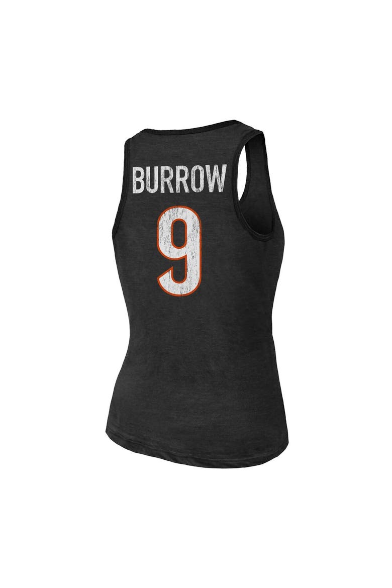 Women's Majestic Threads Heathered Black Cincinnati Bengals Name & Number Tri-Blend Tank Top, Alternate, color, Black