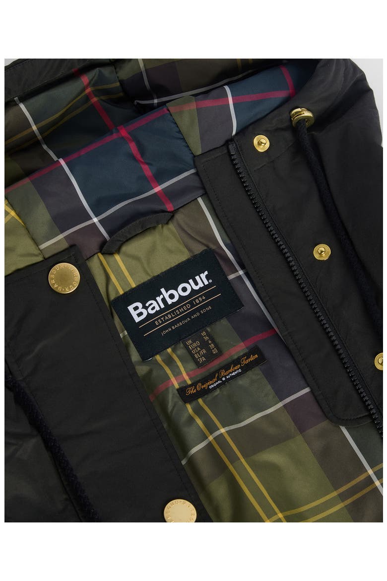 Dena Water Repellent Hooded Coat, Alternate, color, BLACK/ CLASSIC TARTAN