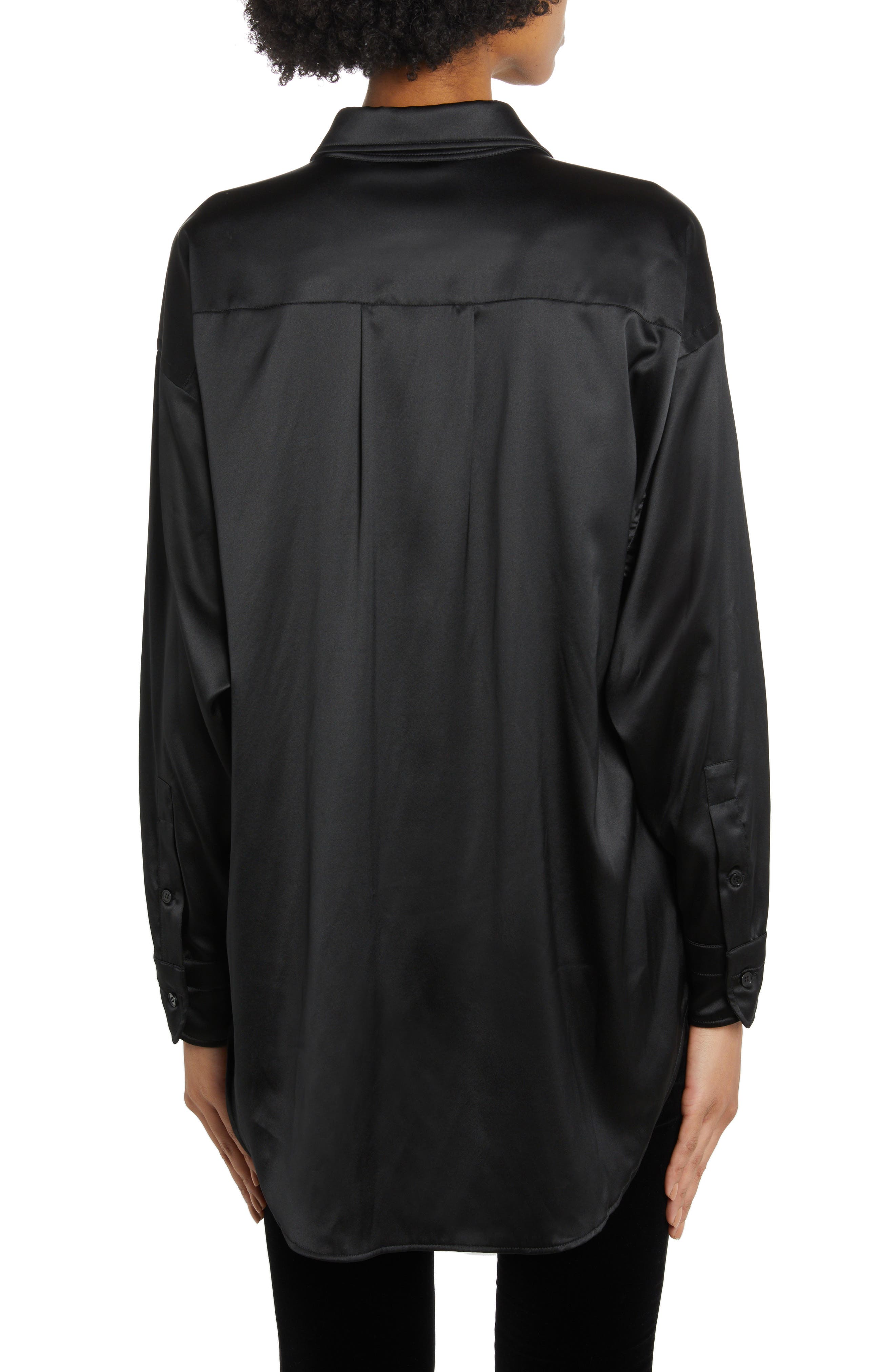 Relaxed Fit Stretch Silk Satin Blouse - image 2