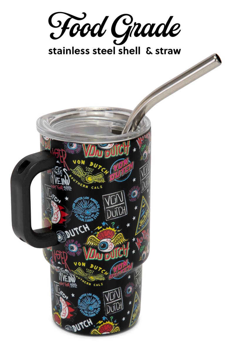 2 Piece 3oz Stainless Steel  Mini Tumbler Set, Alternate, color, Jax Black/ Orange Cow