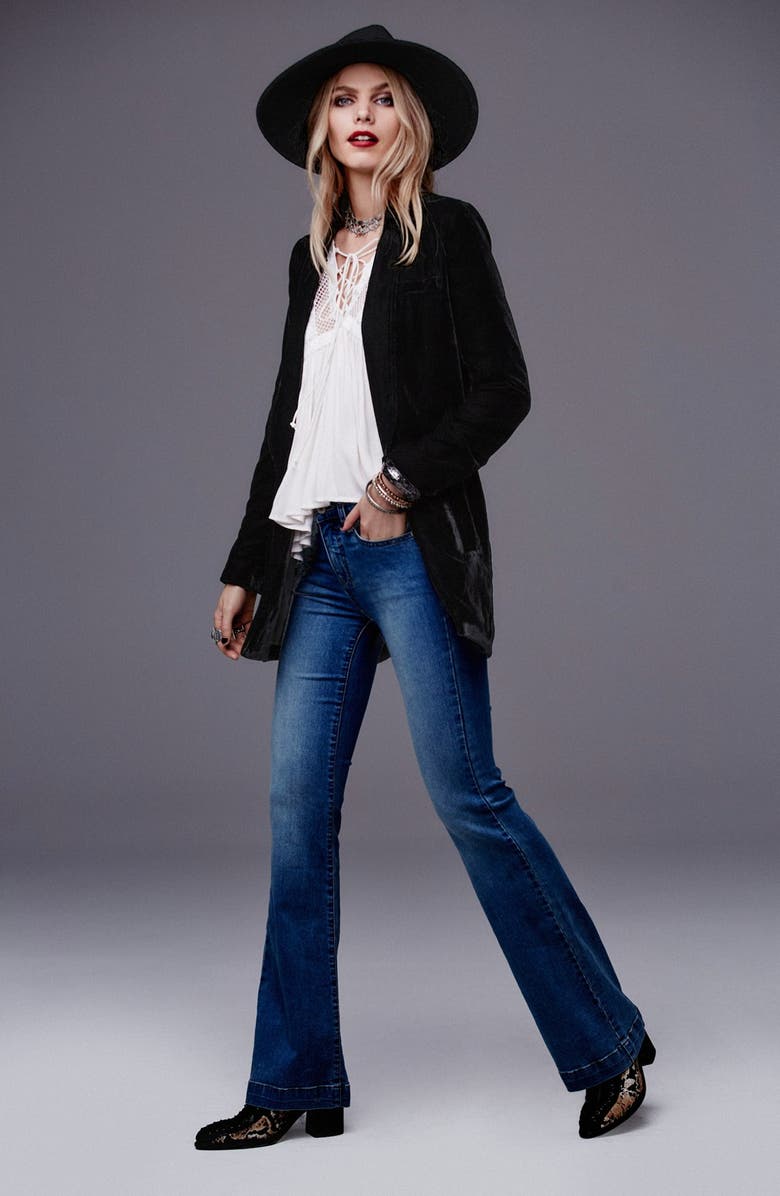 Free People Slouchy Velvet Blazer, Alternate, color,