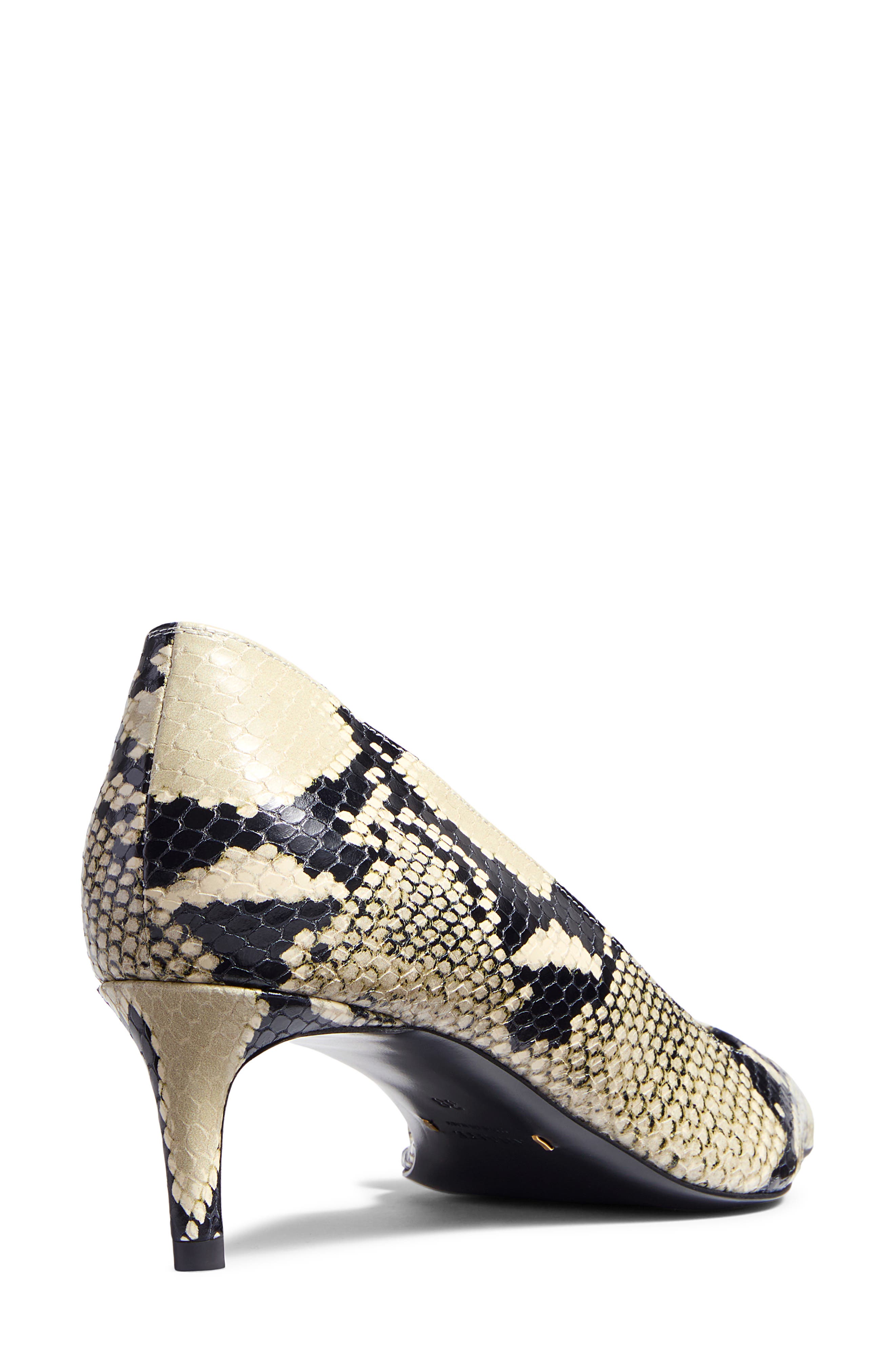 Khaite Jett Snakeskin Embossed Pointed Toe Half d'Orsay Pump, Alternate, color, Natural