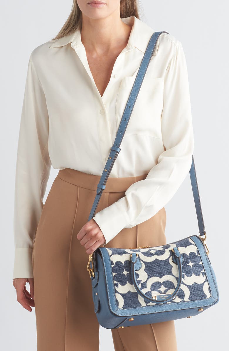 Kate Spade New York tapestry & leather medium satchel, Alternate, color,